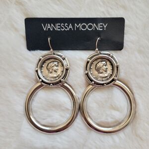VANESSA MOONEY // silver Gianni coin hoop earrings